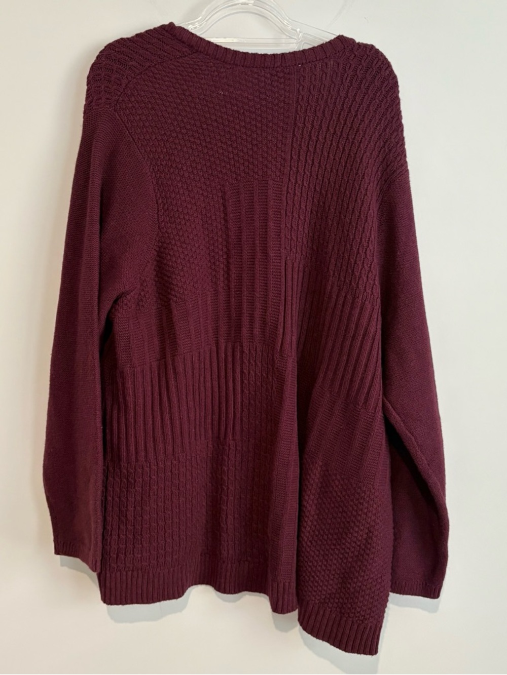 J. Jill Wool Blend Cable Cardigan purple burgandy size 3X - Picture 2 of 6